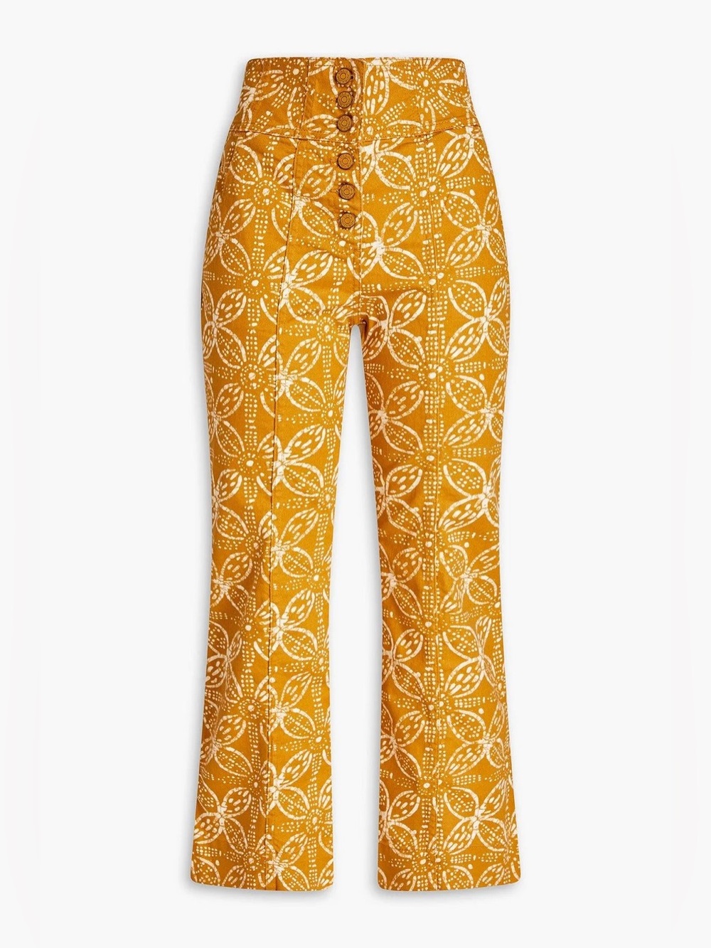 Ulla Johnson Ellis Floral High Rise Flare Wide Pant Jeans Size 6